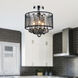 Radiant 3 Light 12 inch Chrome Drum Shade Flush Mount Ceiling Light in Black
